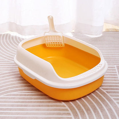Cat, Toilet, Pet Litter Pan with Litter Bedpan, Easy to Clean for Doggy Small Animals, Yellow