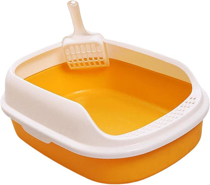 Cat, Toilet, Pet Litter Pan with Litter Bedpan, Easy to Clean for Doggy Small Animals, Yellow