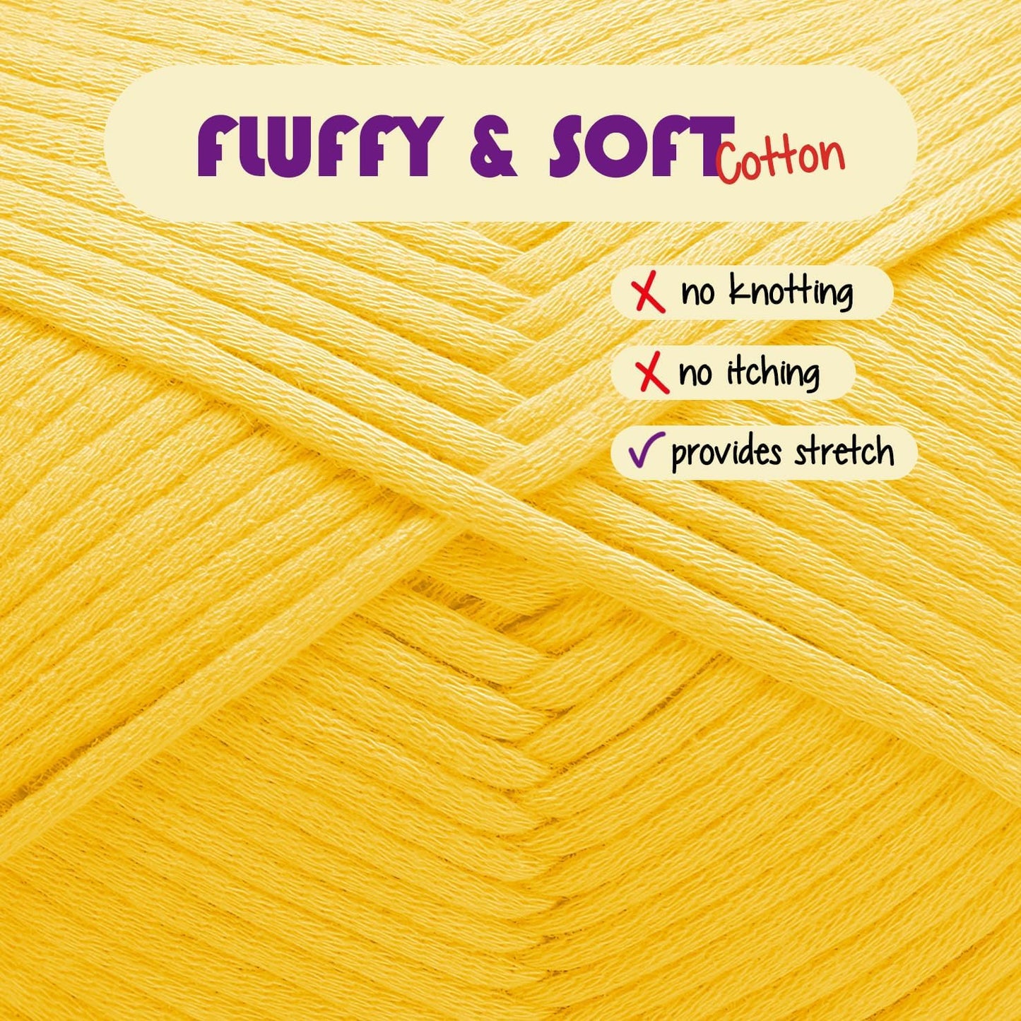 Soft Yarn for Crocheting – Crochet & Knitting Yarn, Beginner Yarn with Easy-to-See Stitches, 250 Yds Amigurumi Yarn, Cotton-Nylon Blend Tshirt Yarn for Crocheting, Worsted Weight Yarn 4, Bright Yellow