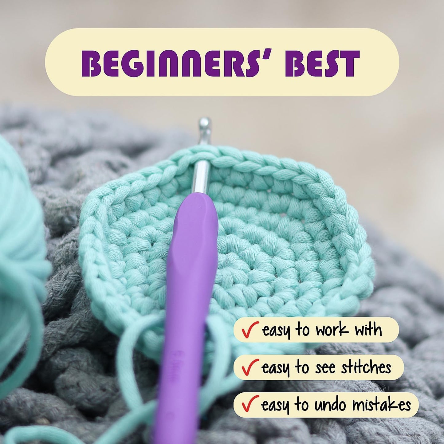 Soft Yarn for Crocheting – Crochet & Knitting Yarn, Beginner Yarn with Easy-to-See Stitches, 250 Yds Amigurumi Yarn, Cotton-Nylon Blend Tshirt Yarn for Crocheting, Worsted Weight Yarn 4, Bright Yellow