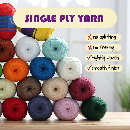 Soft Yarn for Crocheting – Crochet & Knitting Yarn, Beginner Yarn with Easy-to-See Stitches, 250 Yds Amigurumi Yarn, Cotton-Nylon Blend Tshirt Yarn for Crocheting, Worsted Weight Yarn 4, Bright Yellow