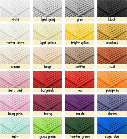 Soft Yarn for Crocheting – Crochet & Knitting Yarn, Beginner Yarn with Easy-to-See Stitches, 250 Yds Amigurumi Yarn, Cotton-Nylon Blend Tshirt Yarn for Crocheting, Worsted Weight Yarn 4, Bright Yellow