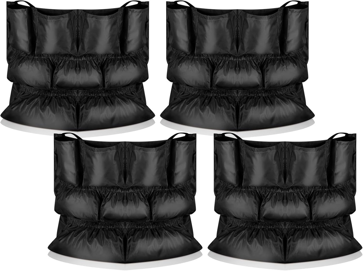 4 Pcs Trash Can Caddy Bag Cleaning Caddy Bag for Garbage Bins Trash Holder Cart Garbage Bin Storage Organizer, Fits 32-50 Gallon Can, Janitorial Storage Cleaning Supplies (Yellow)