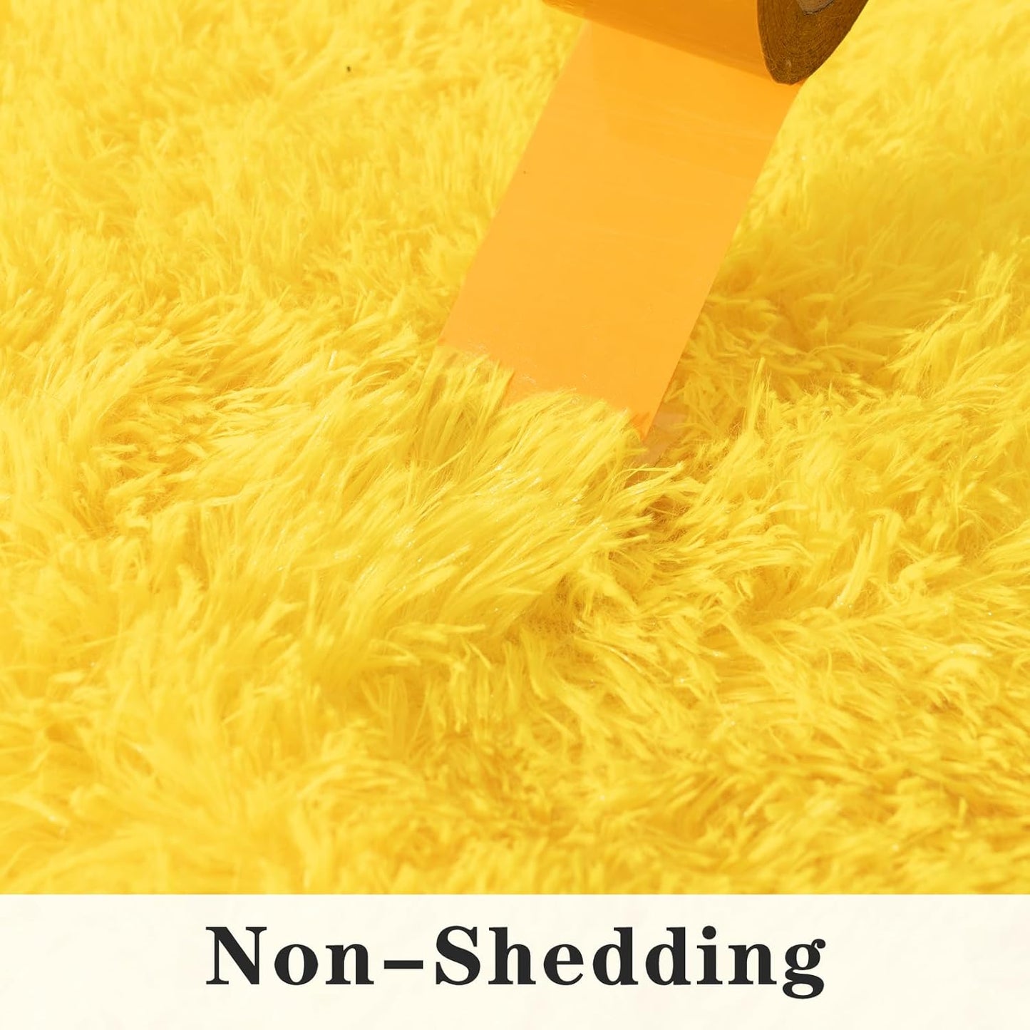 Dssimo Super Fluffy Area Rug for Bedroom, Modern Shag Yellow Area Rugs, Soft Plush Small Carpet for Kids,Girls Boys and Teens Decorations for Living Room Dorm Nursery Classroom, 4x6 Feet