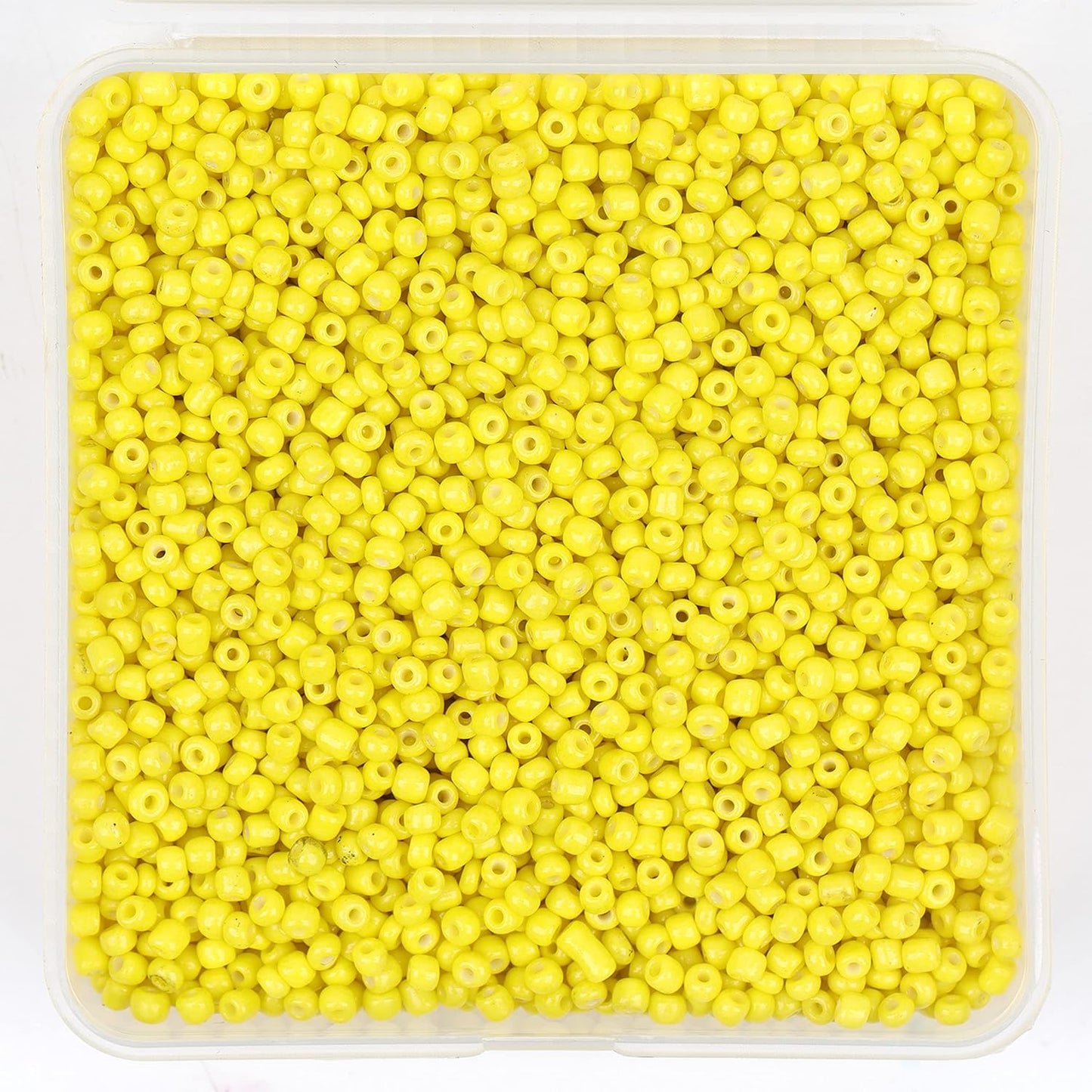 3mm Glass Seed Seed Beads Opaque Yellow About 5000pcs/150Grams 8/0 Small Craft Beads for DIY Bracelet Necklaces Craft Jewelry Making Supplies