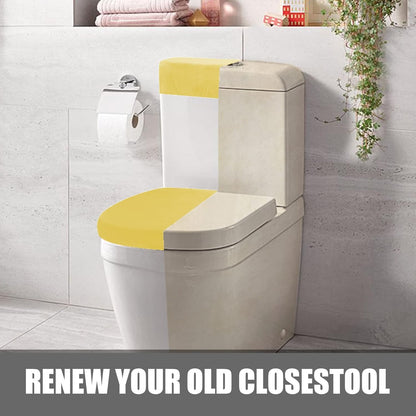 Stretch Velvet Toilet Lid Cover and Toilet Tank Lid Cover, Bathroom Super Soft Toilet Lid Cover Set Luxury Velvet Plush, with Elastic Bottom, Machine Wash, Yellow