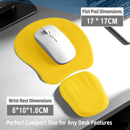 Ergonomic Mouse Pad with Wrist Support, Memory Foam Wrist Rest & Mouse Pad Set, Relieves Wrist Pressure for Comfortable Office & Gaming Use (Bright Yellow)