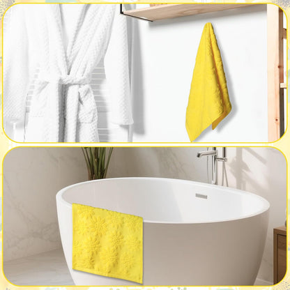 3pcs Sunflower Hand Towels 3D Yellow Sunflowers 100% Cotton Soft Decorative Towel for Home Bathroom Kitchen Decor Gift,13.7x29.5 Inch