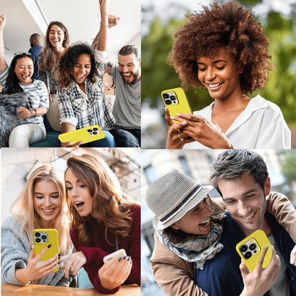 iPhone 14 Pro Case Yellow (2022), Liquid Silicone Case Phone Cover Slim Protective, Soft Anti-Scratch Microfiber Lining,Bright Lemon Citron Butter Cute [Shockproof] 6.1 inch 14Pro- Yellow