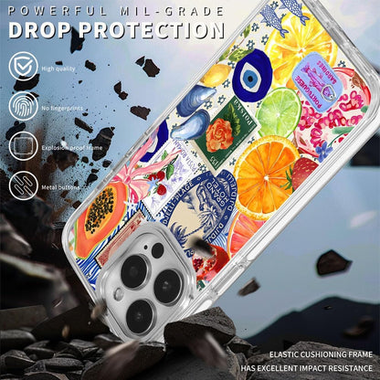 Cases for iPhone 16,Compatible with MagSafe,Classic Clear Shockproof Protection Magnetic Phone Case - Bow European Summer Lemon Collage