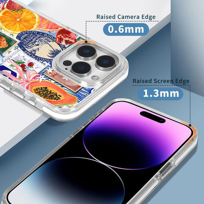 Cases for iPhone 16,Compatible with MagSafe,Classic Clear Shockproof Protection Magnetic Phone Case - Bow European Summer Lemon Collage