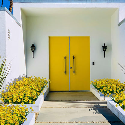 21 Bundles Artificial Outdoor UV Resistant Flowers No Fade Fake Outside Flowers Plastic Greenery Faux Shrubs Garden Porch Window Box Home Decoration (Yellow)