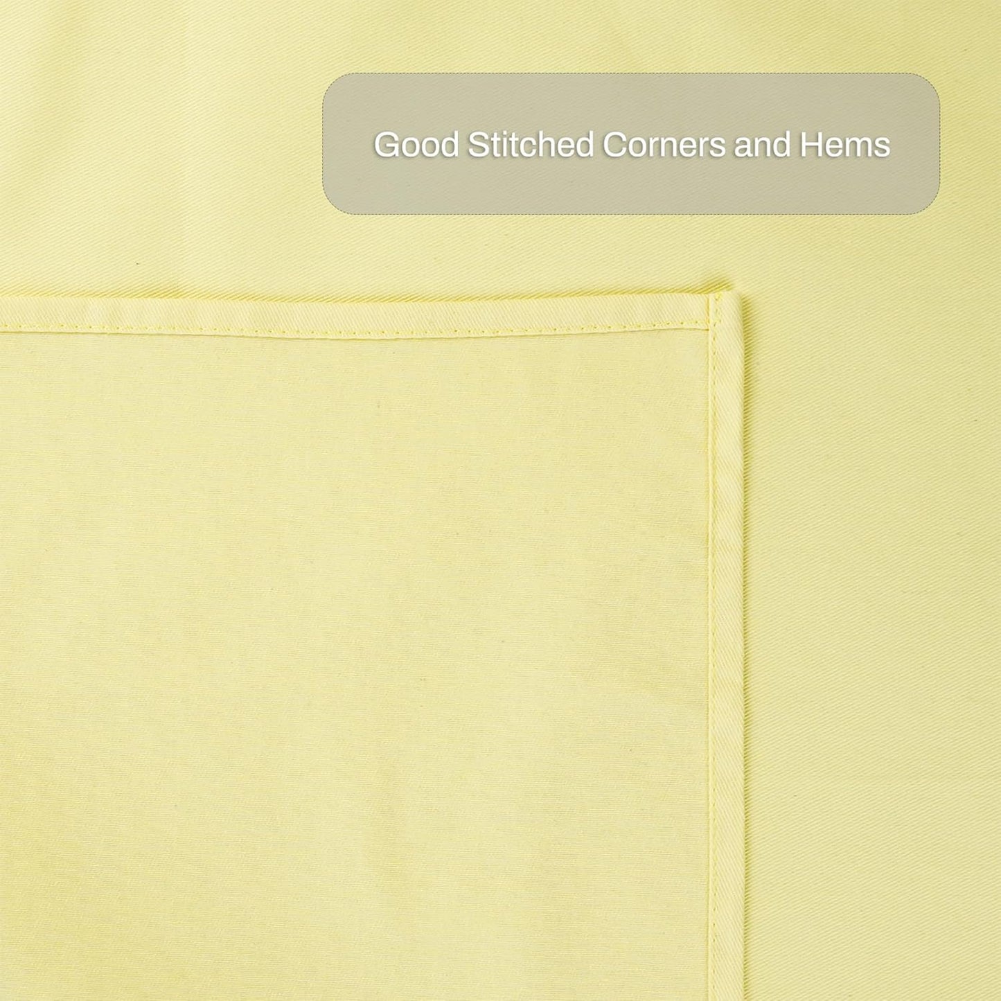 Solid Color Cotton Dinner Cloth Napkins - Set of 12 (17 x 17 inches) - for Events & Home Use (Yellow)