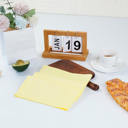 Solid Color Cotton Dinner Cloth Napkins - Set of 12 (17 x 17 inches) - for Events & Home Use (Yellow)