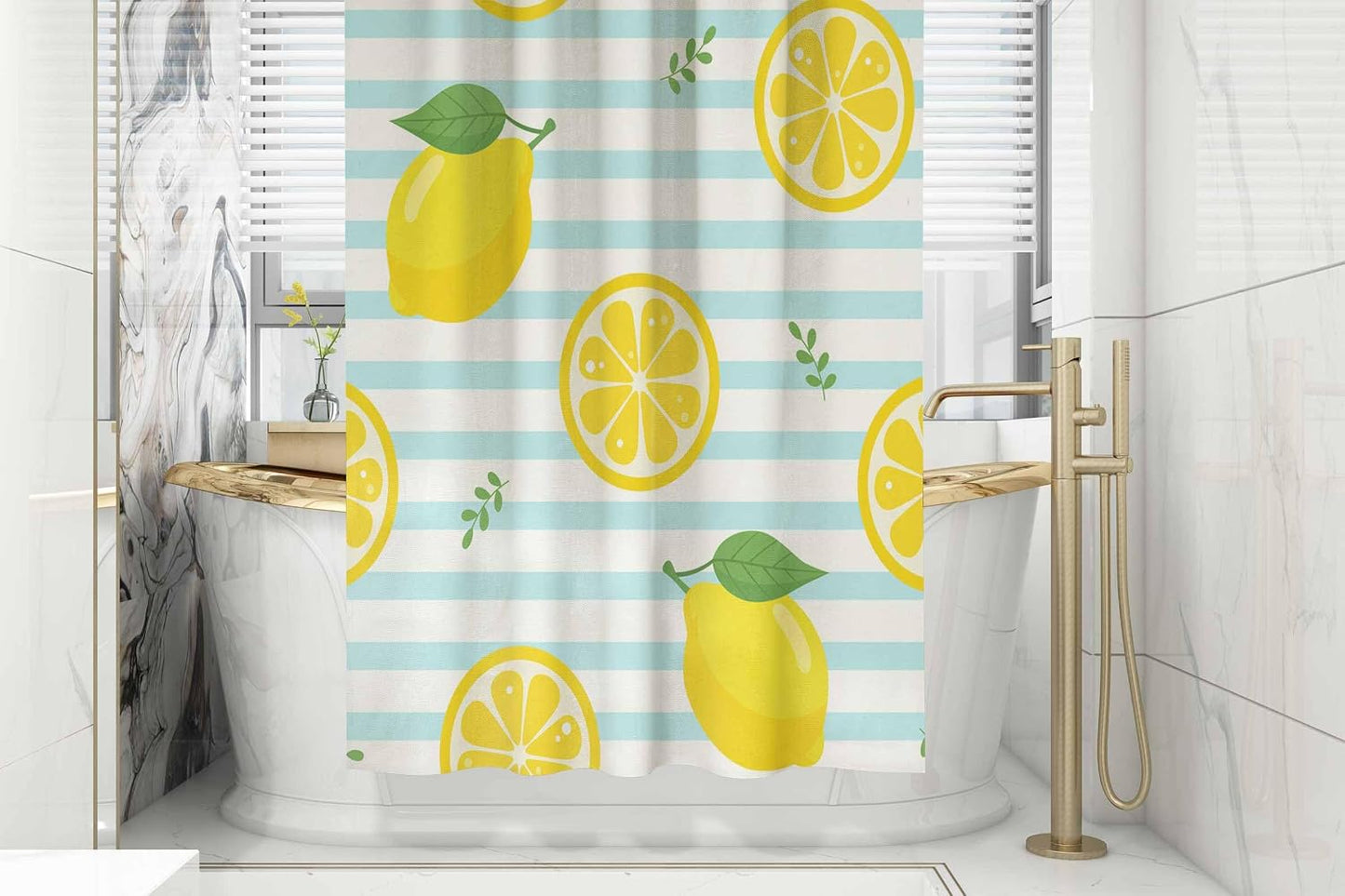 Lemon Shower Curtain 72x72 Inch Waterproof Shower Curtain for Bathroom with Hooks Bath Decoration Accessories Home Décor