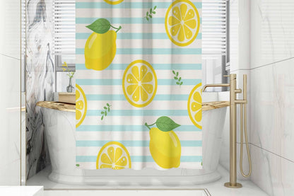 Lemon Shower Curtain 72x72 Inch Waterproof Shower Curtain for Bathroom with Hooks Bath Decoration Accessories Home Décor