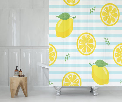Lemon Shower Curtain 72x72 Inch Waterproof Shower Curtain for Bathroom with Hooks Bath Decoration Accessories Home Décor