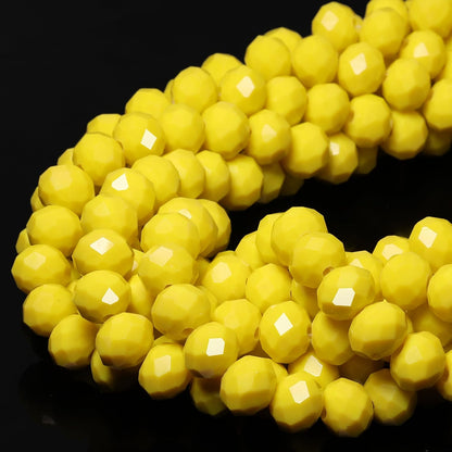 5 Strands 8mm 300PCS Yellow Crystal Beads, Porcelain Jade Glass Beads for Jewelry Making, Gemstone for Necklace Earring, Arts and Crafts,DIY, and Craft Supplies