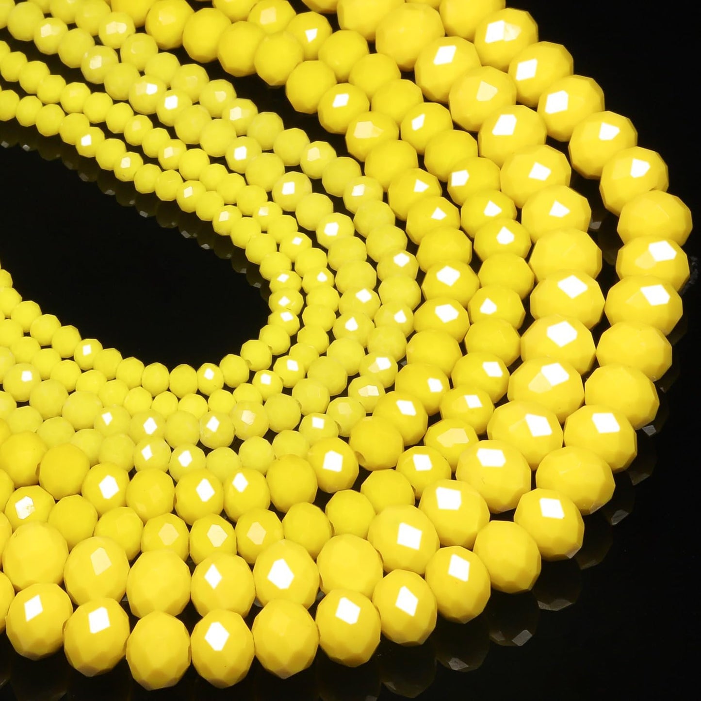 5 Strands 8mm 300PCS Yellow Crystal Beads, Porcelain Jade Glass Beads for Jewelry Making, Gemstone for Necklace Earring, Arts and Crafts,DIY, and Craft Supplies