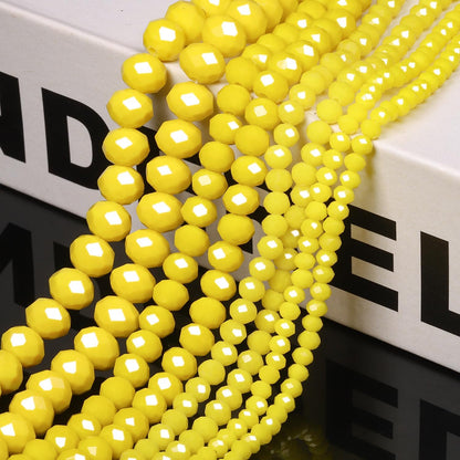 5 Strands 8mm 300PCS Yellow Crystal Beads, Porcelain Jade Glass Beads for Jewelry Making, Gemstone for Necklace Earring, Arts and Crafts,DIY, and Craft Supplies