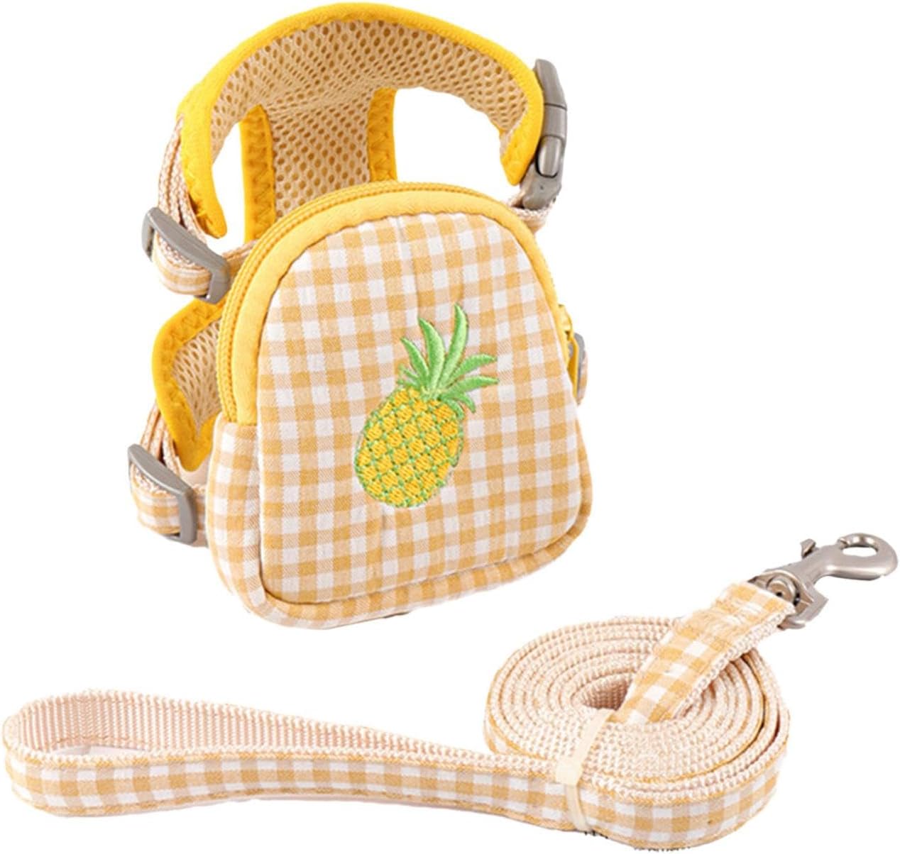 Pet Backpack Harness with Leash Pet Self Mini Backpack Dog Poop Bag Dispenser Adjustable Pets Medium Daily Backpack Animal Leash Cat Dog Self Mini Carrier for Dog Training Walking (Yellow, Small)