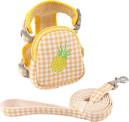 Pet Backpack Harness with Leash Pet Self Mini Backpack Dog Poop Bag Dispenser Adjustable Pets Medium Daily Backpack Animal Leash Cat Dog Self Mini Carrier for Dog Training Walking (Yellow, Small)