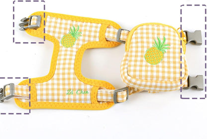 Pet Backpack Harness with Leash Pet Self Mini Backpack Dog Poop Bag Dispenser Adjustable Pets Medium Daily Backpack Animal Leash Cat Dog Self Mini Carrier for Dog Training Walking (Yellow, Small)