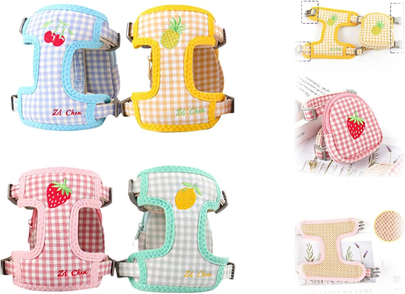 Pet Backpack Harness with Leash Pet Self Mini Backpack Dog Poop Bag Dispenser Adjustable Pets Medium Daily Backpack Animal Leash Cat Dog Self Mini Carrier for Dog Training Walking (Yellow, Small)