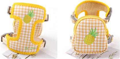 Pet Backpack Harness with Leash Pet Self Mini Backpack Dog Poop Bag Dispenser Adjustable Pets Medium Daily Backpack Animal Leash Cat Dog Self Mini Carrier for Dog Training Walking (Yellow, Small)