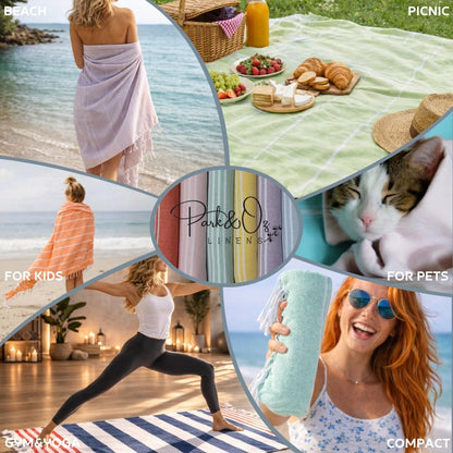 Turkish Beach Towel – Oversized 100% Cotton, Quick-Dry, Absorbent, Sand-Free Blanket 72x40 – XL, Lightweight Pool Towel for Adults, Women, Men – Sand Resistant & Perfect Travel (Yellow)