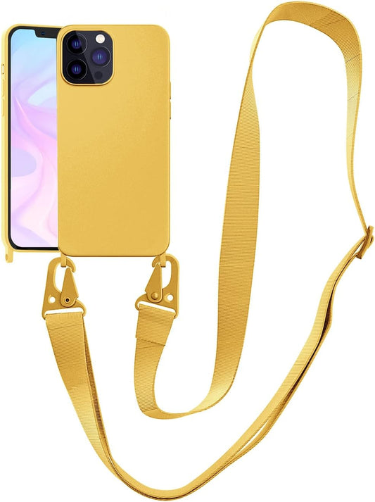 Compatible with iPhone 15 Pro Max Case with Lanyard Crossbody iPhone Case with Strap Adjustable Shockproof Drop Protection Silicone Phone Cover for iPhone 15 Pro Max 6.7’’