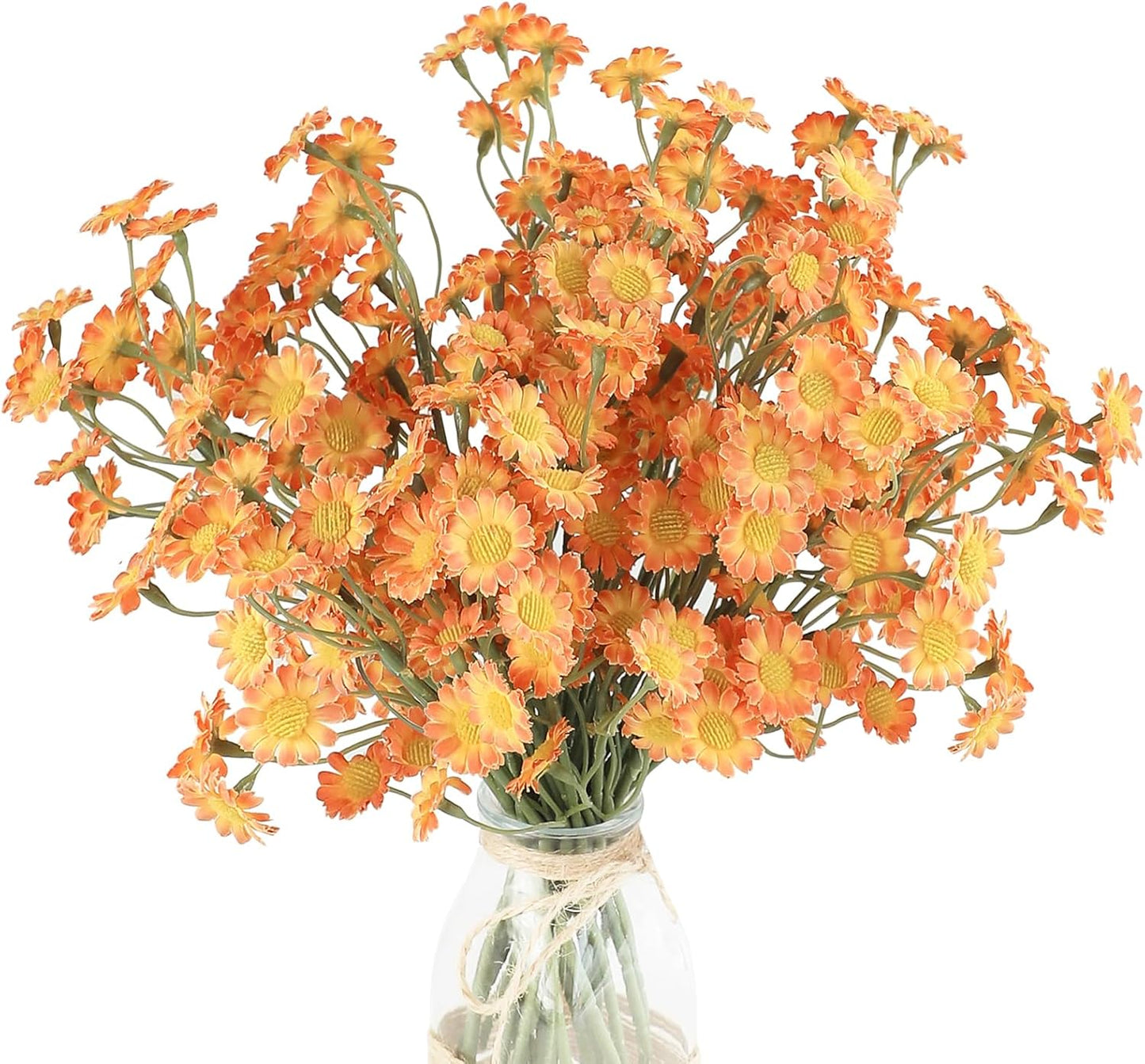 24pcs Yellow Small Artificial Flowers Faux Silk Daisies Fake Wildflowers with Stems for DIY Wedding Bouquets Floral Arrangements Party Decor Centerpieces Decorations (Vase Not Included)