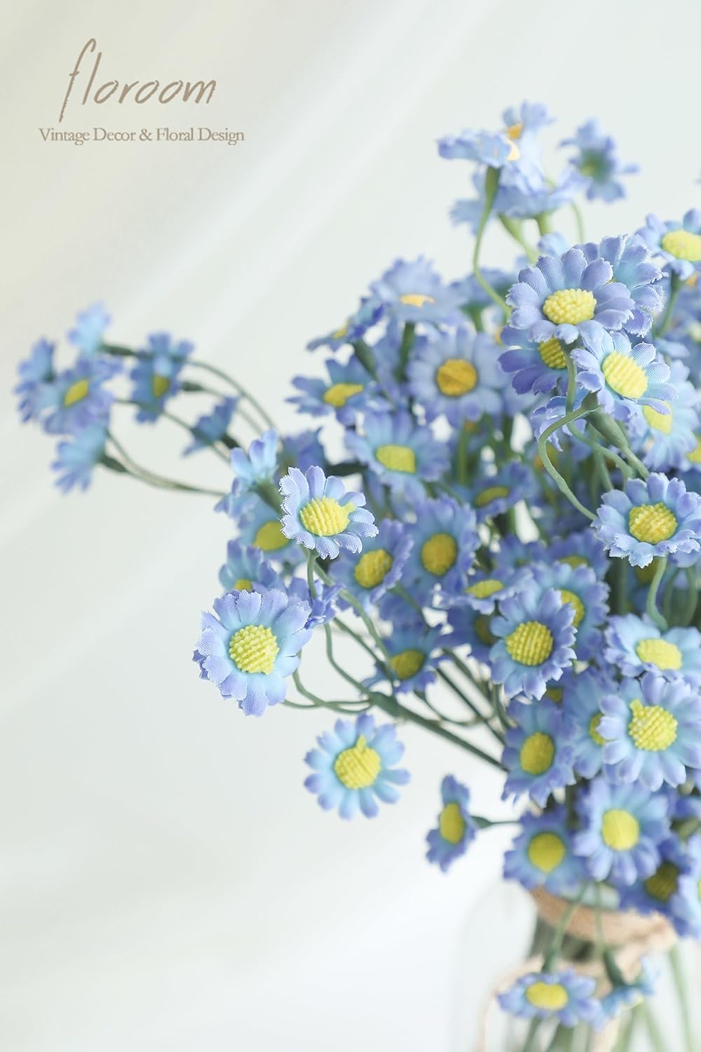 24pcs Yellow Small Artificial Flowers Faux Silk Daisies Fake Wildflowers with Stems for DIY Wedding Bouquets Floral Arrangements Party Decor Centerpieces Decorations (Vase Not Included)