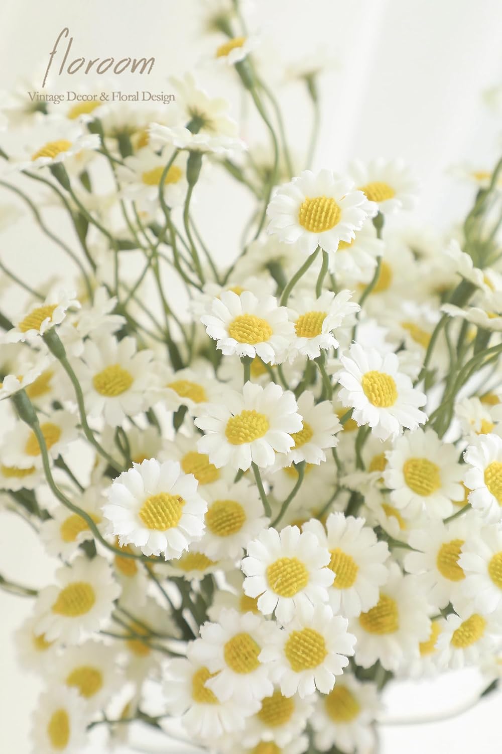24pcs Yellow Small Artificial Flowers Faux Silk Daisies Fake Wildflowers with Stems for DIY Wedding Bouquets Floral Arrangements Party Decor Centerpieces Decorations (Vase Not Included)