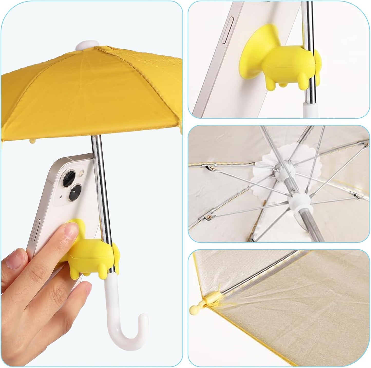 Phone Umbrella for Sun - Universal Adjustable Cute Stand With Piggy Suction Cup, Outdoor Anti-reflective Glare Blocking Cell Phone Sun Shade