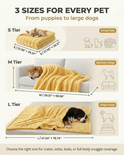 Emotional Support Blanket Yellow, Calming Dog Blanket, Security Blanket, Designed for Kennel, Indoors Sofa for Pets, Rabbit Hair Plus Comfortable and Soft(Yellow,39.37 * 59.06")
