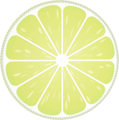 Green Lemon Round Mouse Pad Non-Slip Rubber Base for Computer Laptop Desk Accessories 8 X 8 Inch