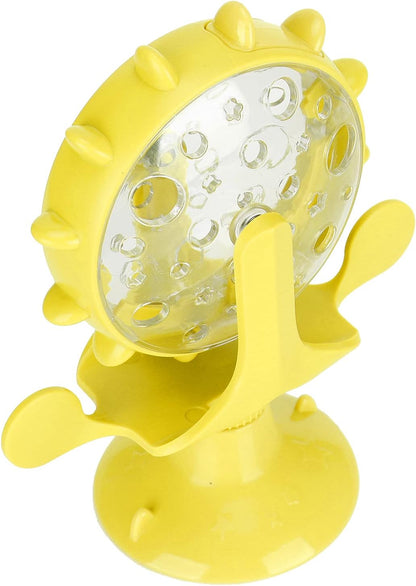 Cat Treat Dispenser Toy, Interactive Cat Feeder 360 Degree Rotating Windmill Leaking Food Toy for Indoor Cats with Suction Cup Cat Camera Treat Dispenser Cat Treat Dispenser Toy
