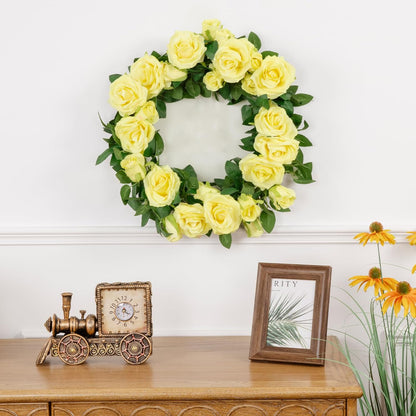 3 Pack Artificial Yellow Rose Garlands Flower Vines 19.5 ft | Fake Silk Roses Garland for Wedding Arch Table Centerpiece, Indoor Outdoor Backdrop Decorations for Home Garden