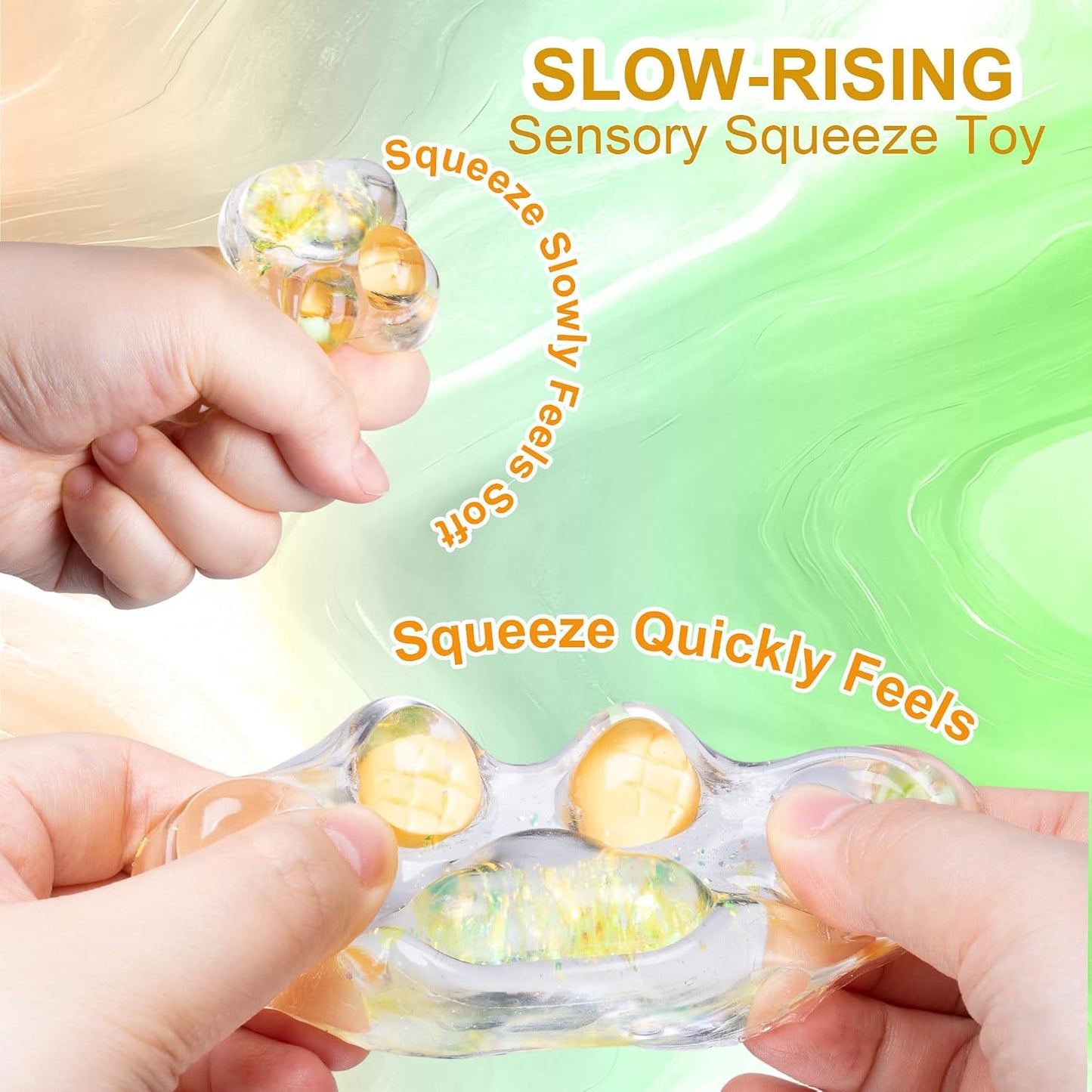 Soft Yellow Cat Paw Squeeze Toy, Silicone Squishy Fidget Toy, Stress Relief Sensory Toy for Home Office