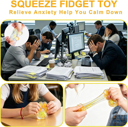 Soft Yellow Cat Paw Squeeze Toy, Silicone Squishy Fidget Toy, Stress Relief Sensory Toy for Home Office