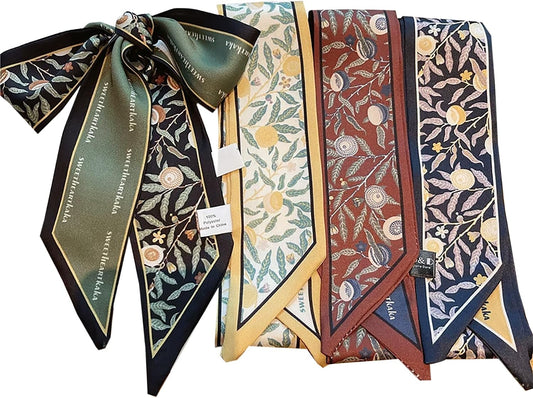 4 Pack Purse Scarf Bags for Women Handbag Scarfs Band Lightweight Skinny Hair Neck Accessories Fashion Gifts