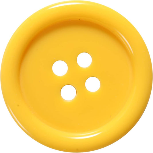 60pcs Yellow Buttons - 1inch Resin Flatback Large Yellow Buttons (25mm) for Crafts & Sewing