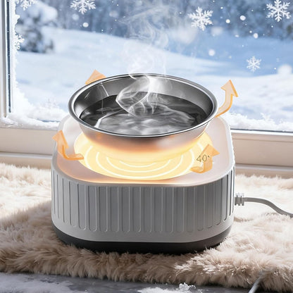 Heated Water Bowl for Cats and Dogs, Small Thermostatic Control Heated Dog Pet Bowl with Anti Chewy Cord for Winter, Removable Cat Bowl for Indoor and Outdoor (Yellow)