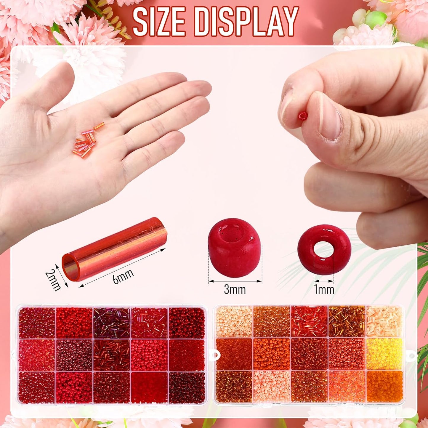 2 Sets 30 Colors Glass Seed and Bugle Beads Kit Small Loose Craft Beads for Jewelry Making DIY Crafts Bracelets and Necklaces(Yellow, Champagne Color)