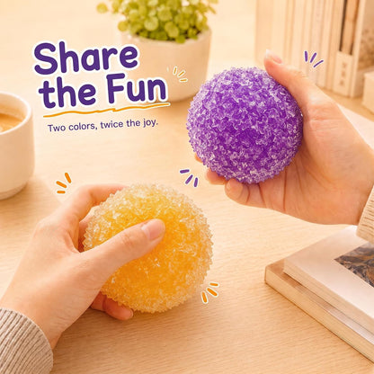 Crunchy Squishy Stress Ball for Relaxing Fidget, Party Favors, 2PCS | 2.36 in, Sensory Squeeze Toy, Crushed Ice TPR Texture, Weighty Squeeze with Subtle Rustling, Moldable Shape Holding Fill