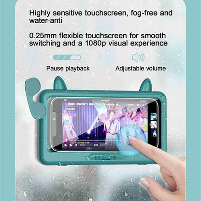 Traces-Free Phone Shower Holder Hd Sensitive Shower Phone Holder Waterproof 360° Rotation Extendable Universal Shower Phone Case for Sinks(Yellow)