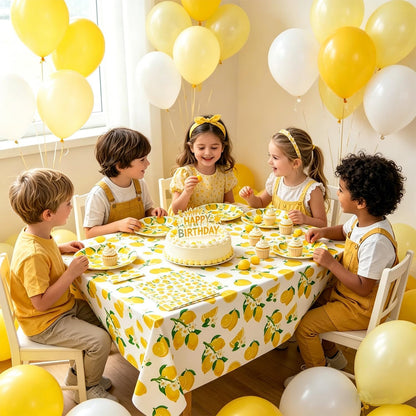 61Pcs Lemon Party Decorations Yellow Lemons Themed Birthday Party Supplies Lemonade Themed Tableware- Plate Napkins for Lemonade Theme Birthday Wedding Shower Supplies Serves 20