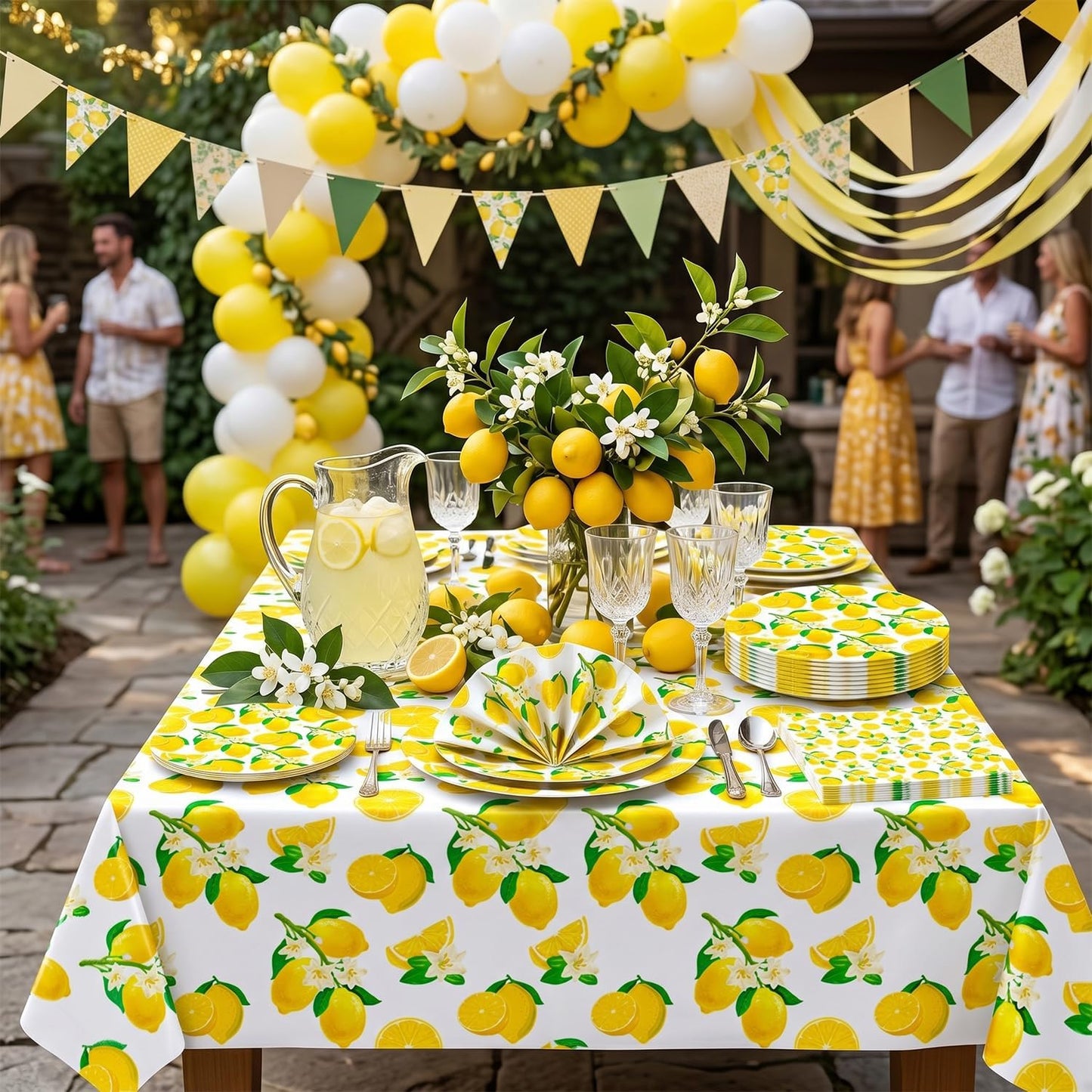 61Pcs Lemon Party Decorations Yellow Lemons Themed Birthday Party Supplies Lemonade Themed Tableware- Plate Napkins for Lemonade Theme Birthday Wedding Shower Supplies Serves 20