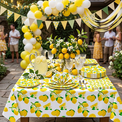 61Pcs Lemon Party Decorations Yellow Lemons Themed Birthday Party Supplies Lemonade Themed Tableware- Plate Napkins for Lemonade Theme Birthday Wedding Shower Supplies Serves 20